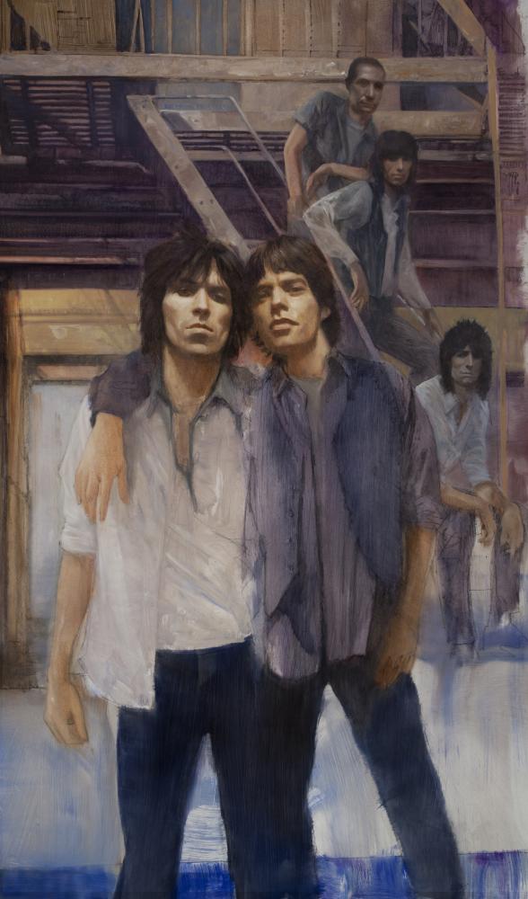 Robert hunt, rolling stones, mick jagger, painting, rolling stone